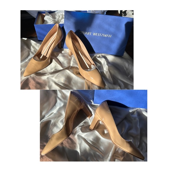 Stuart Weitzman ‘Adria’ Nude Patent Leather Pumps Heels NIB NWT - Picture 6 of 10